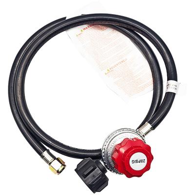 1.5FT High Pressure Propane Regulator and Hose 0-20 PSI Adjustable Grill Connector for Burner Turkey Fryer Forge Smoker Cooker