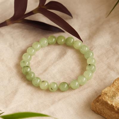 Jade Beaded Stretch Bracelet, 8mm