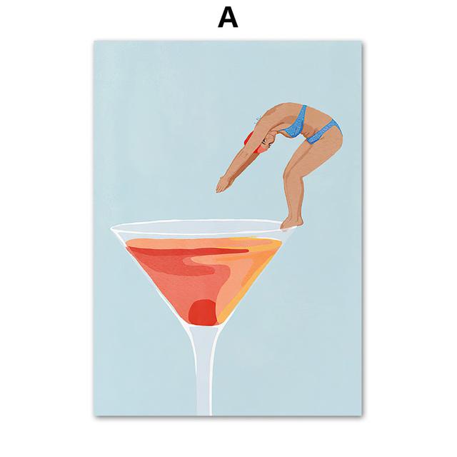 

Юмор Смешные настенные рисунки Печать на холсте Скандинавская минималистская живопись Декор интерьера Постеры на стене Без рамки 21*30cm No Frame