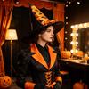 Halloween Costume Accessories Witch Hat, Reusable Oxford Cloth Pointed Wizard Festive Party Souvenir Hat for Costume, Carnival, Masquerade,