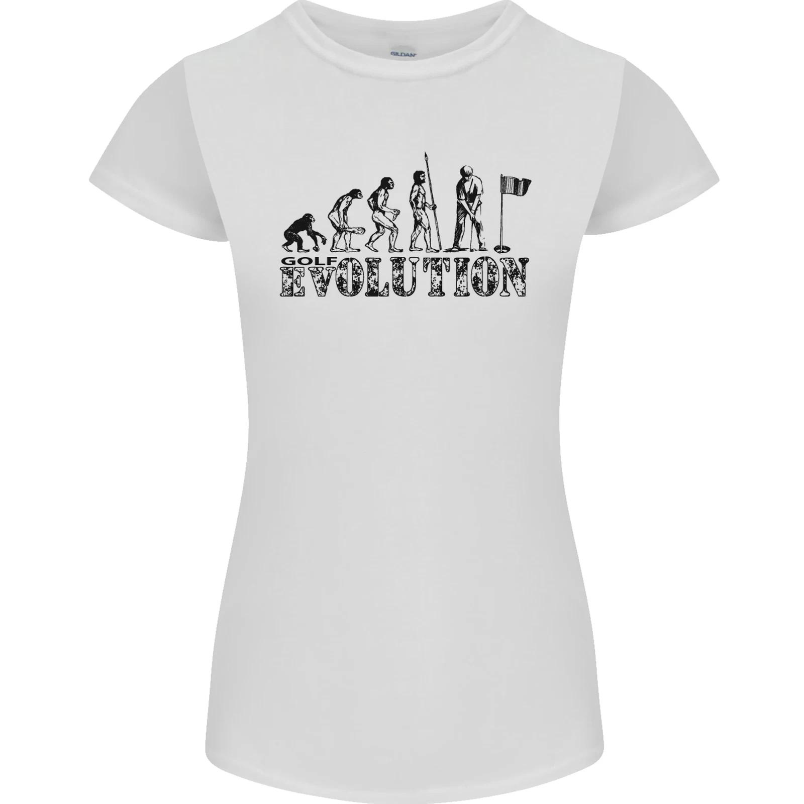 Evolution of a Golfer Funny Golf Golfing Womens Petite Cut T-Shirt S