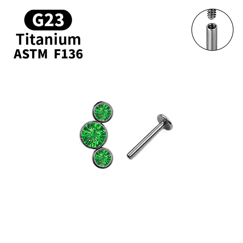 G23 Titanium Stud Earrings16G Piercing Set Ear Tragus Cartilage Zircon Opal Body Jewelry Helix Daith Lip Lobe Pin