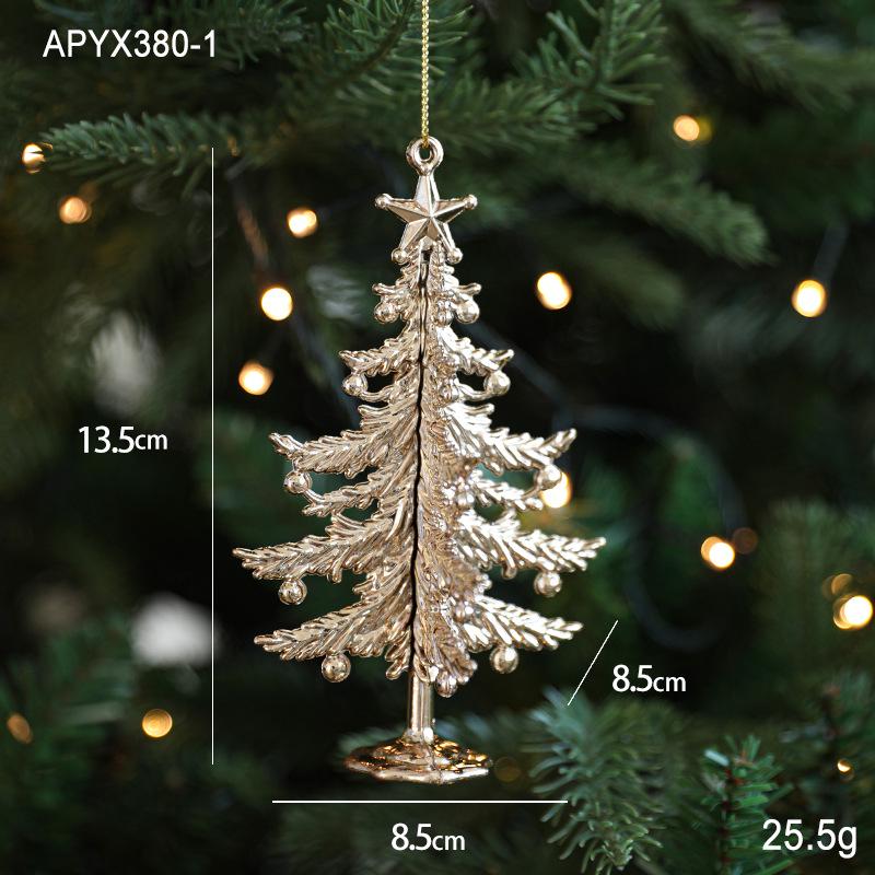 Cross-border Electroplated Christmas Tree Ornaments: Golden Snowflake & Reindeer Pendants