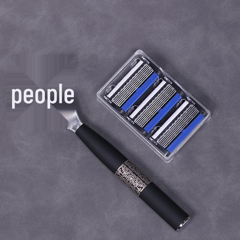 7-Layer Razor Shaving Blades & Universal Holder for Men's Shaving – Compatible with 6-Layer Blades