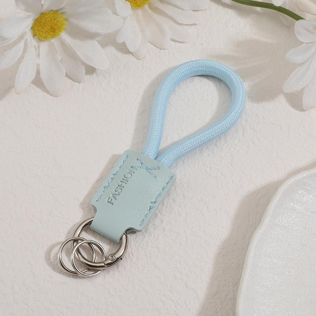 Handwoven Genuine Leather Keychain Pendant - Embossable Logo, High-Quality Lanyard, Anti-Loss Car Keychain.