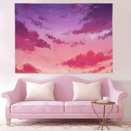 Облако розовый фон гобелен романтический домашний декор спальня гостиная фон украшение настенный домашний декор 100X75CM