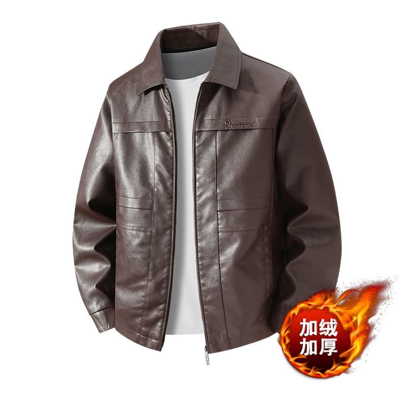 Mens 2026 Faux Leather Biker Jacket Stand Collar Casual Slim Fit Teens Young Adults