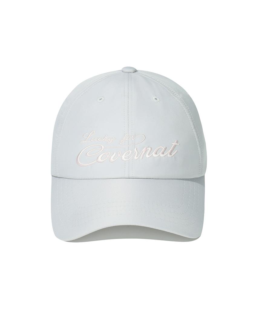 COVERNAT WOMAN Clover Heart Satin Embroidered Ball Cap Gray
