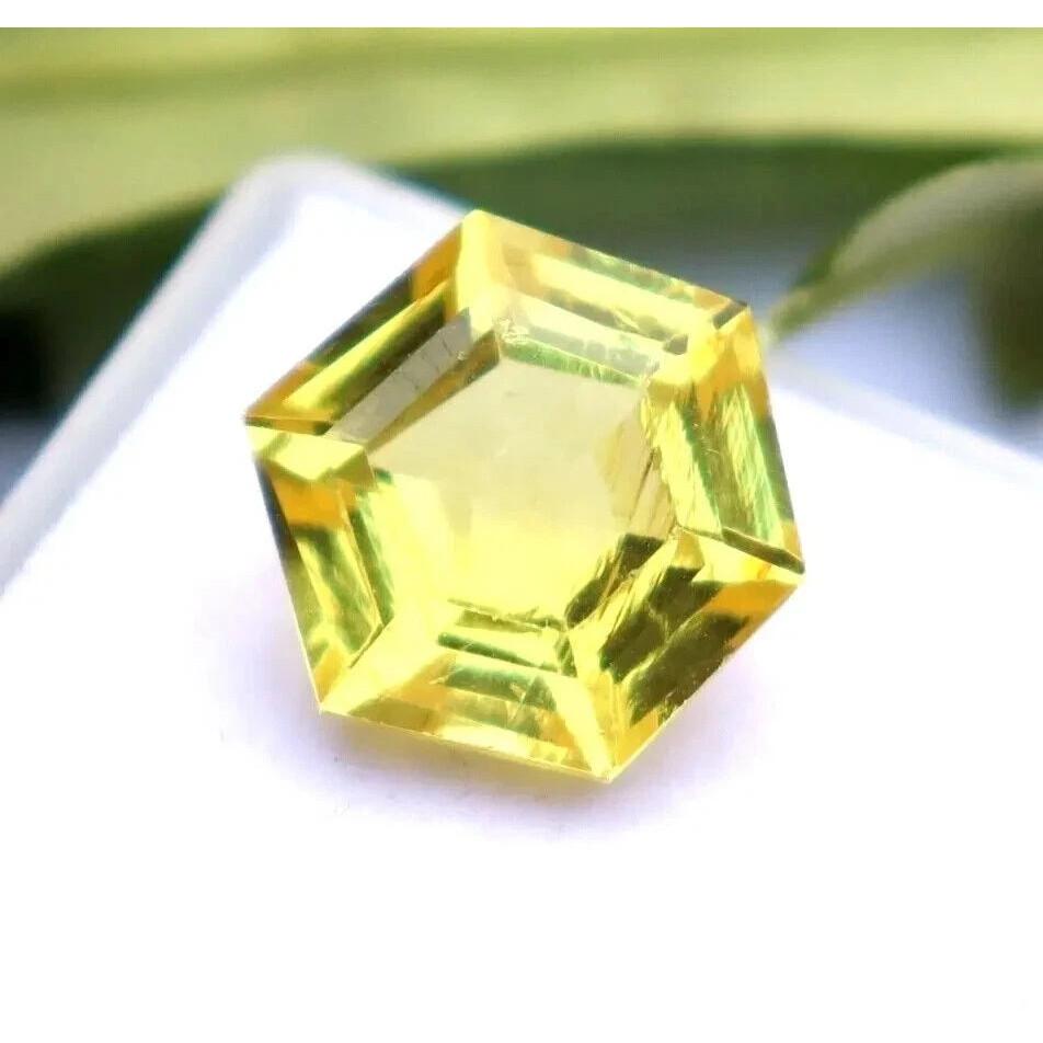 Natural Yellow Sapphire Fancy Hexagon Cut 12 Ct Fabulous Certified Gemstone