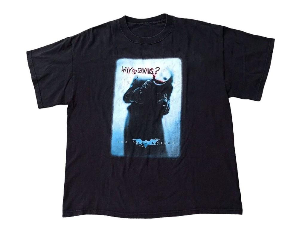 2008 DC Comics Бэтмен Темный Рыцарь Джокер Почему Так Серьезно Футболка Репринт Унисекс Футболка XXXXL