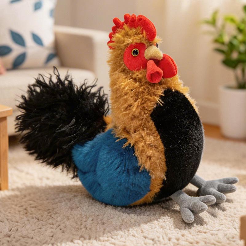 Grenzüberschreitende Simulations-Geflügel-Serie: Hahn, Henne, Truthahn, Schwarzes Huhn Plüschfiguren