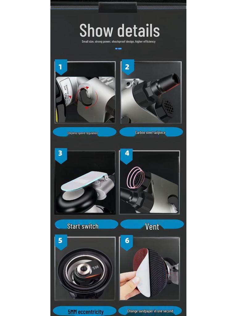 Pneumatic Grinder Polisher: Industrial Sandpaper Machine for Car Waxing and Polishing