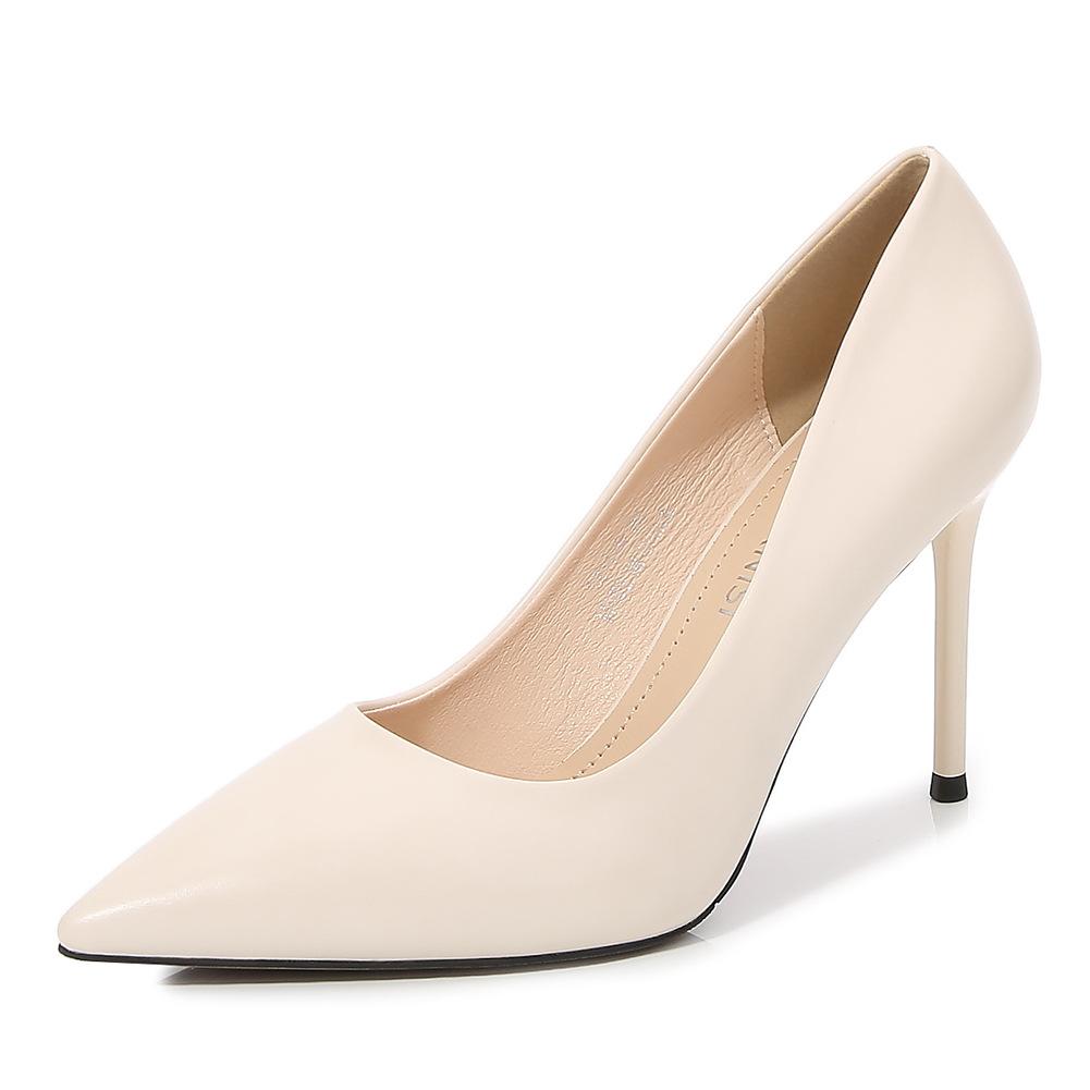 Simple and Fashionable Pointed Thin Heels High Heels Large Size Shallow Mouth Pointed Sexy Single Shoes