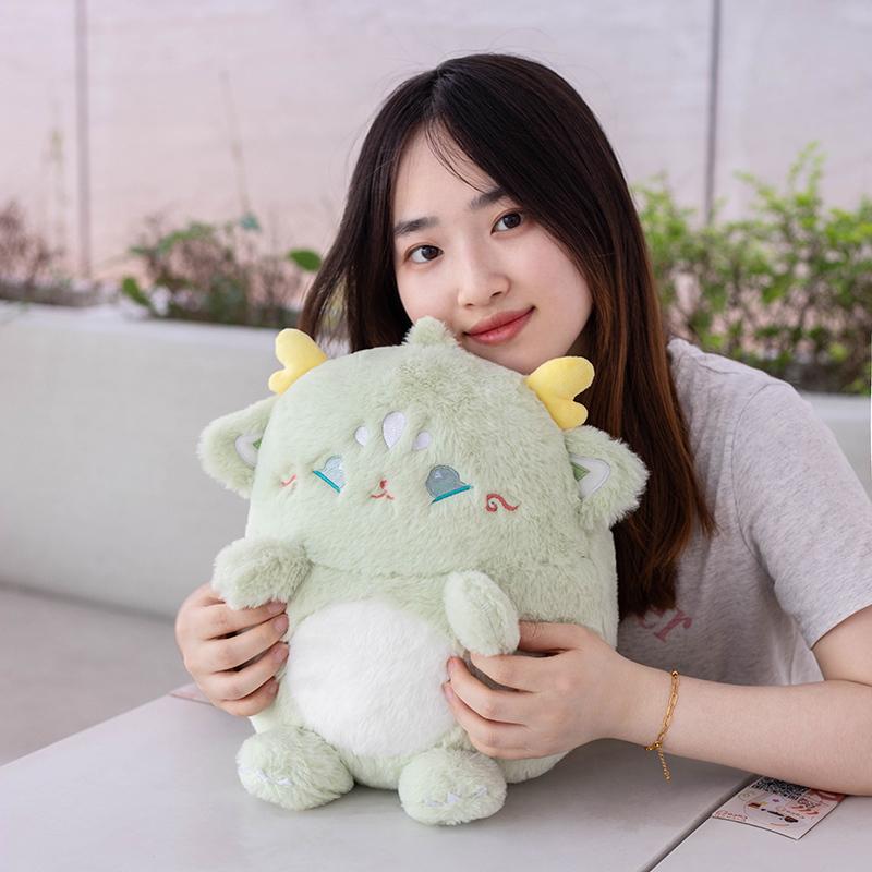 38Cm Cartoon Dragon Looong Doll Plush Toy Stuffed Fluffy Purple Pink White Green Animal Plushie Companion Sleeping Friend Gift