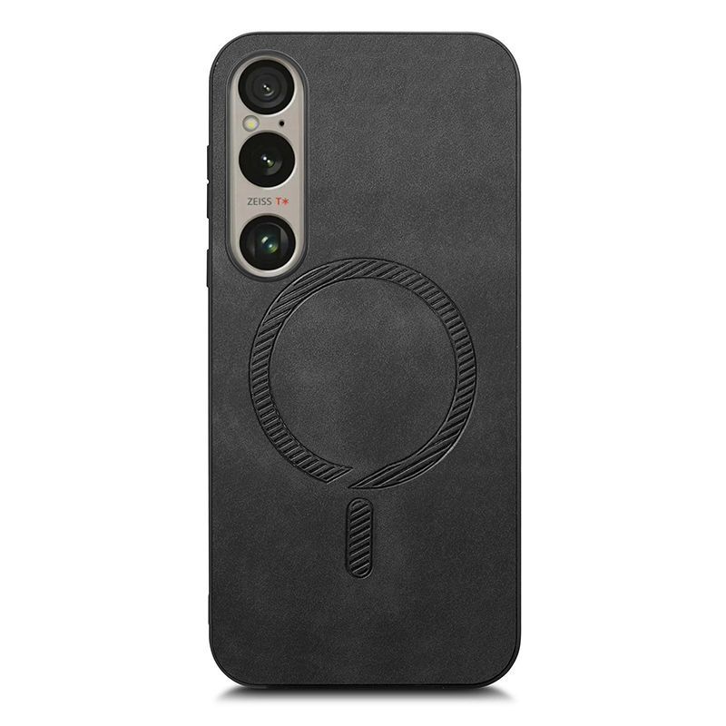 Magnetic Case for Sony Xperia 1 VII VI Luxury Silicone Leather Phone Back Cover for Sony Xperia 1 V Protect Shell Bumper Funda Sony Xperia 1 V чёрный