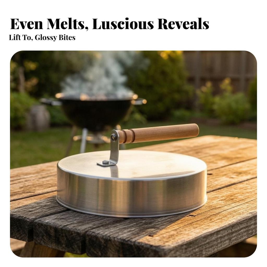 Barbecue Lid with Wooden Handle Food Grade Cookware Portable for Patio Cooking
