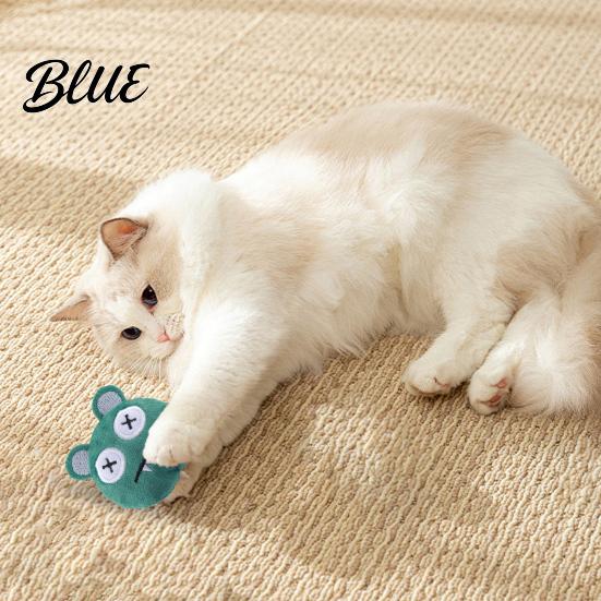 Interactive Cat Hunting Toy Plush Ball Toy Catnip Chew Cute Embroidered Face