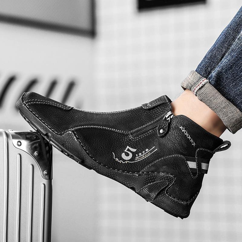 Stivali Chelsea da Uomo in Pelle Scamosciata Stivali alla Caviglia da Uomo in Pelle Scamosciata Antiscivolo Indossabili Zip Laterale Scarpe da Passeggio Scarpe Casual per il Pendolarismo Quotidiano