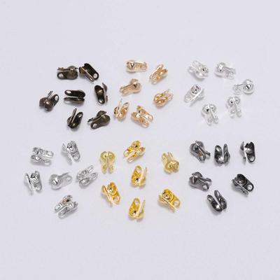 200pcs/lot Connector Clasp Ball Chain Calotte End Crimps Beads Connectors For Jewelry Making Findings DIY Accessories Supplies