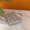 Exquisite shiny diamond-encrusted crystal evening bag metal light luxury high-end dinner bag