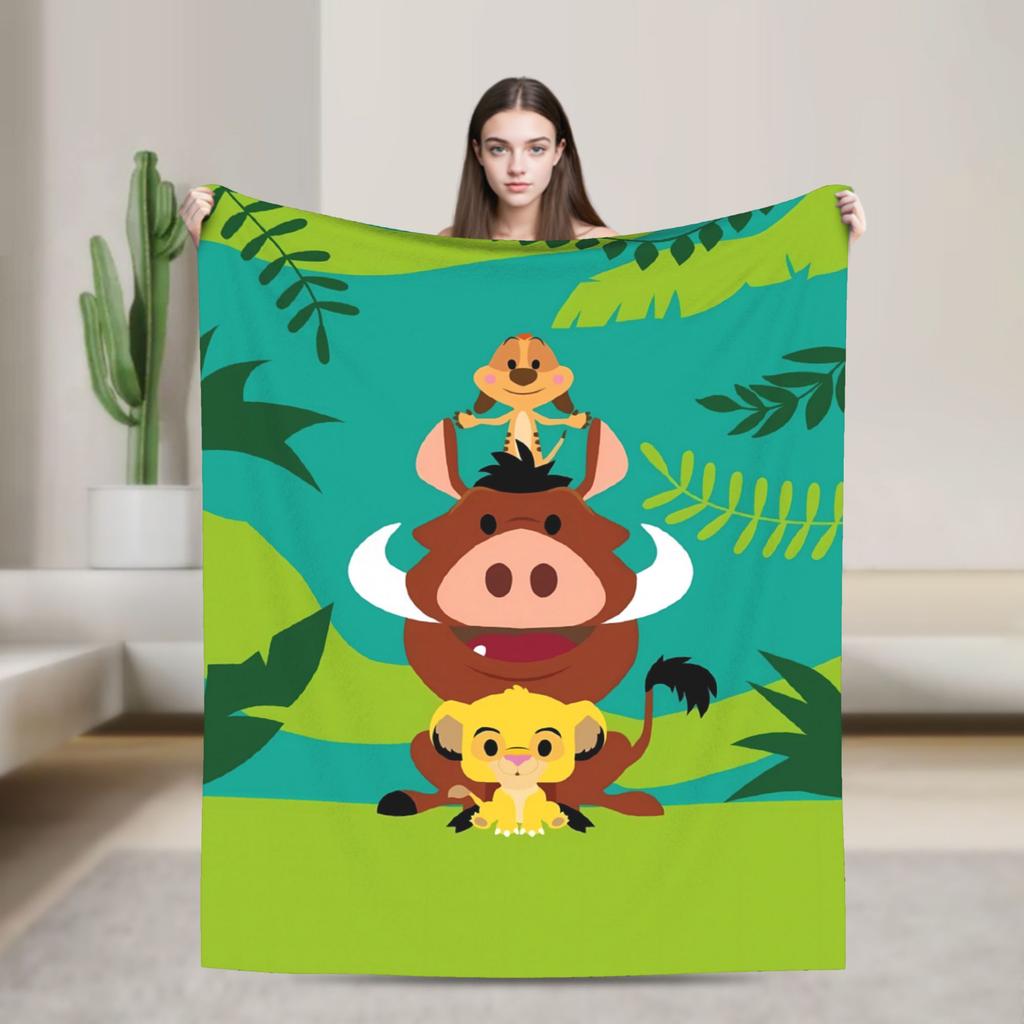 Warm BlanketGirls Boys Decorative Simba Lion King Throw Blanket  Flannel Bedspread Chair Sofa Bed Street Trend Sofa Bed Cover