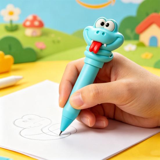 Retractable Ballpoint Pen Snake Gel Pen Smooth Writing Fade-Resistant Ink Pen