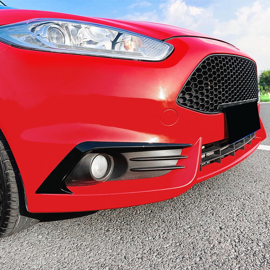 Front Bumper Side Air Vent Trim Cover For Ford Fiesta ST MK6 2012-2017 /B-Max B232 Carbon Fiber Look/Gloss Black Splitter Canard