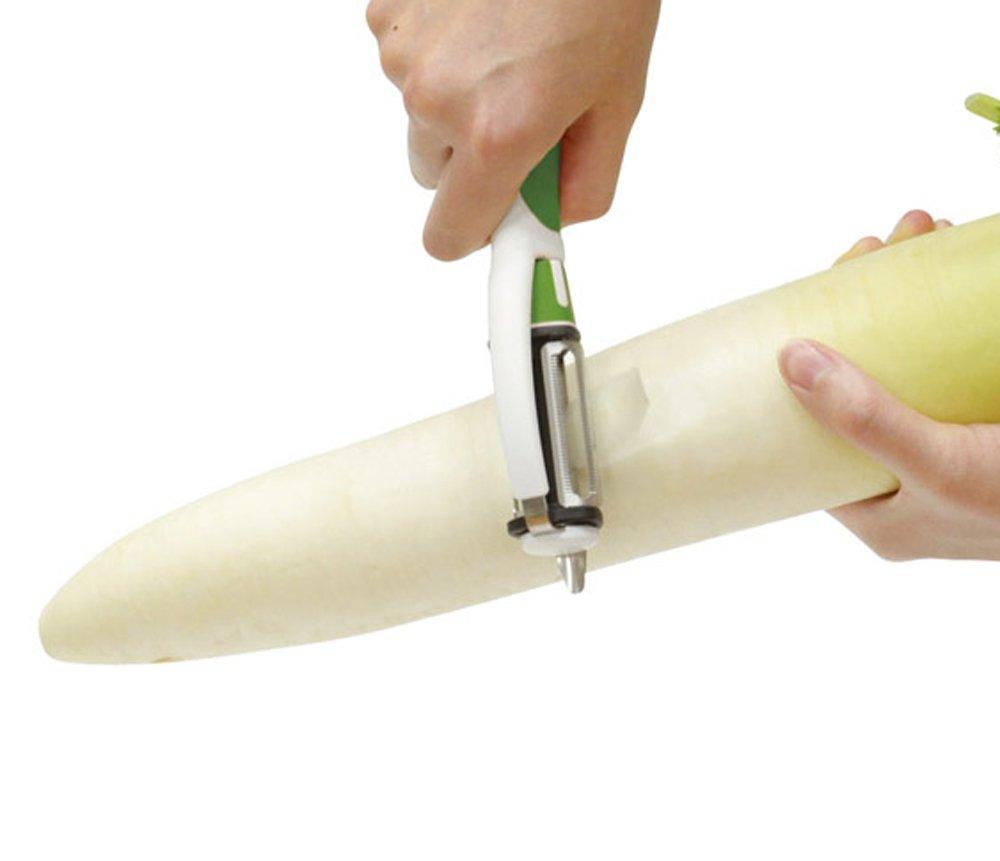 Pearl Metal Convenient Gadgets Vertical Rotating Peeler 3-Way C-3801