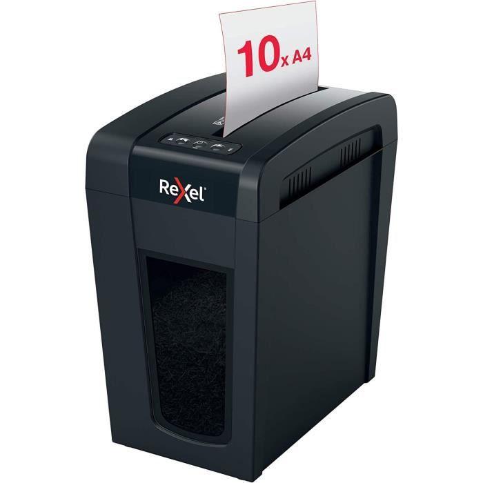 Destructeur De Documents - REXEL - Secure X10-SL - Coupe Croisée - Sécurité P4 - 10 Feuilles