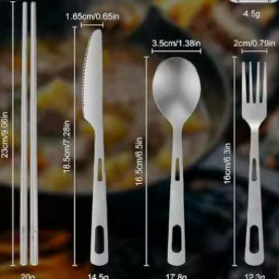 Ultralight Titanium Cutlery Set: Portable Fork and Spoon for Camping and Salad