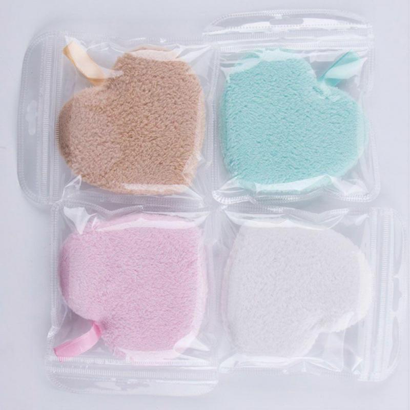 4pcs Reusable Makeup Remover Pads Makeup Removal Puffs Facial Sponge Puffs