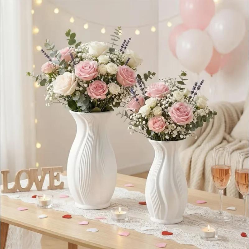 Nordic Plastic Small Vase for Table Flower Vase Tall Large Plastic Vases for Wedding Centerpieces Home Living Room Wedding Decor