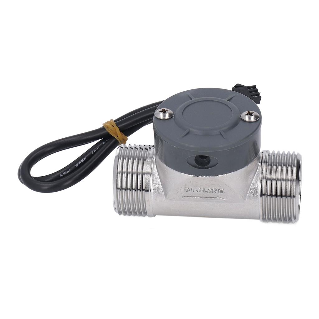 Water Flow Meter Flowmeter Counter Sensor Stainless Steel for Pool Fish Pond 3.5‑24V DC