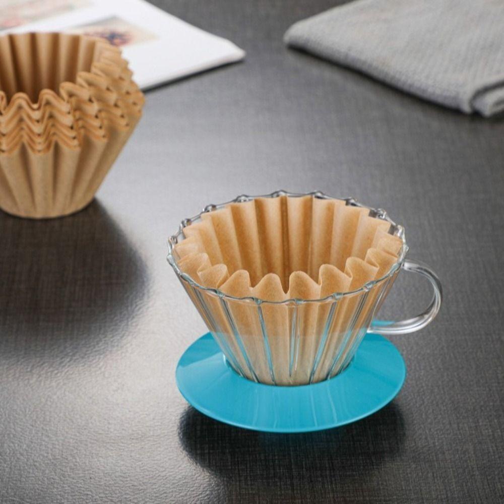 

50Pcs/Box Disposable Coffee Filter Paper Cake-type Portable Coffee Powder Filter Bag Deepen Texture Double Sided Wrinkles S хакі