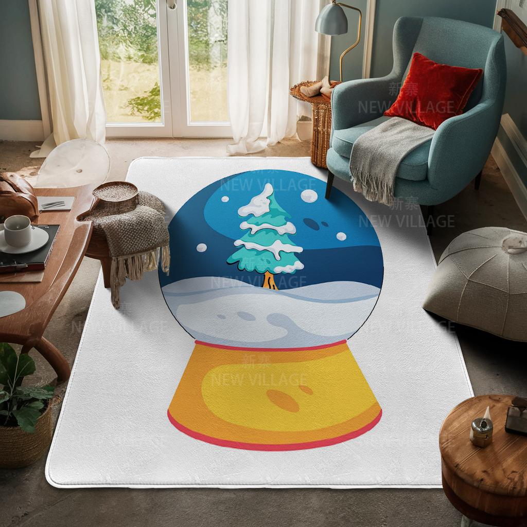 House Entrance Carpet Home Door Mat Living Room Bath Foot Bathroom Non-slip Water Absorption Rugs Bath Merry Christmas Winter