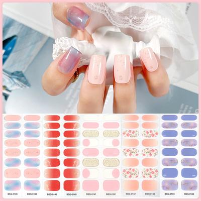 16 αυτοκόλλητα νυχιών τζελ για δάχτυλα σκακιέρα Ιαπωνικά και Κορεατικά ημι-ωριμασμένα αυτοκόλλητα νυχιών αυτοκόλλητα νυχιών τζελ