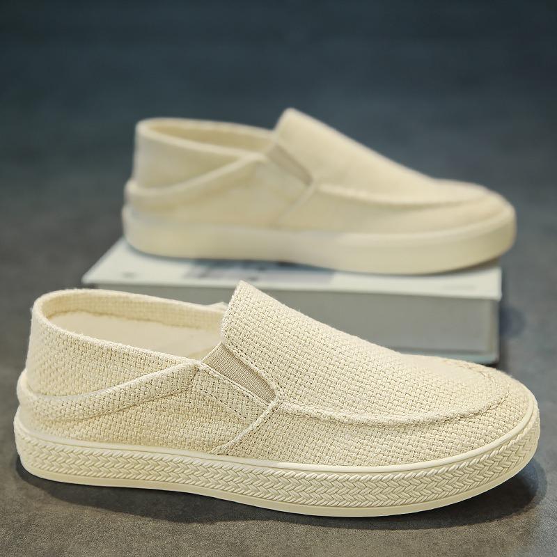 Canvas Men's Shoes Summer Linen Shoes Old Beijing One-pedal Men's Sports and Leisure Board Shoes Versatile Lazy Tide Shoes
