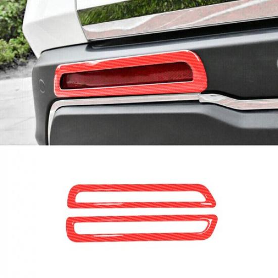 Exterior Rear Fog Light Frame Cover For Honda CR-V CRV -24 Red Carbon Fiber
