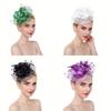 Feathers Mesh Fascinator Hat Elegant Bride Headdress Fashion Veil Hat Headwear  Wedding