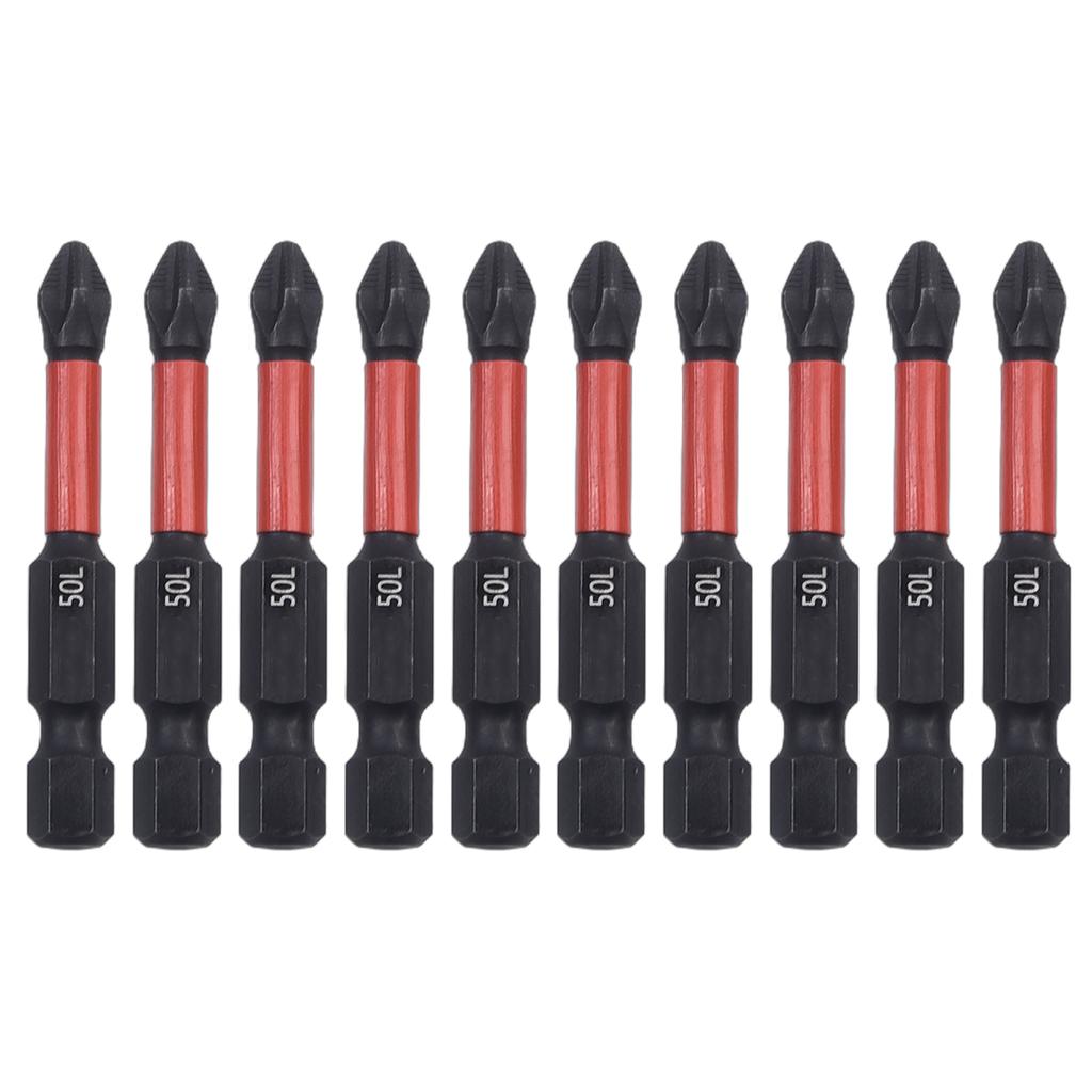 10pcs PH2 Magnetic Cross Screwdriver Bit Set Anti-Slip Long Alloy Steel 25-150mm For Electric Or Manual Use