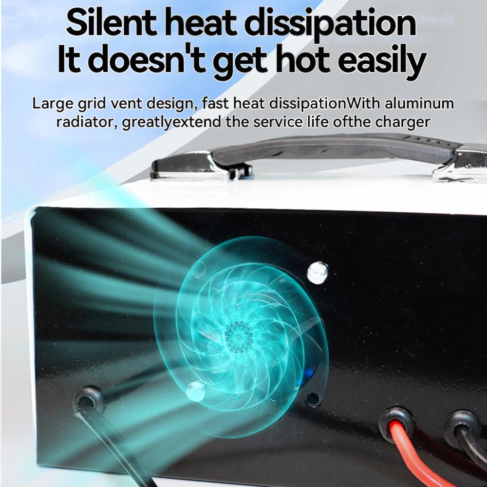 Hurtiglader for blybatteri Fullautomatisk bilbatterilader 12V 24V EU-kontakt Høy effekt Reparer batterilader