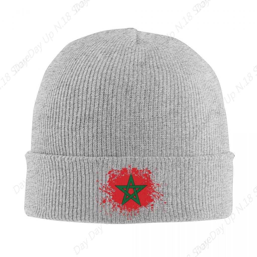 Marokko Morocco Flag Beanie Cap Unisex Winter Warm Bonnet Femme Knit Hat Outdoor Moroccan Proud Skullies Beanies Caps