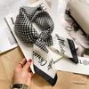 Elegant Silk-Like Square Scarf Women Korean Style Print Neck Lightweight 70x70cm Nylon Fashion Accessory