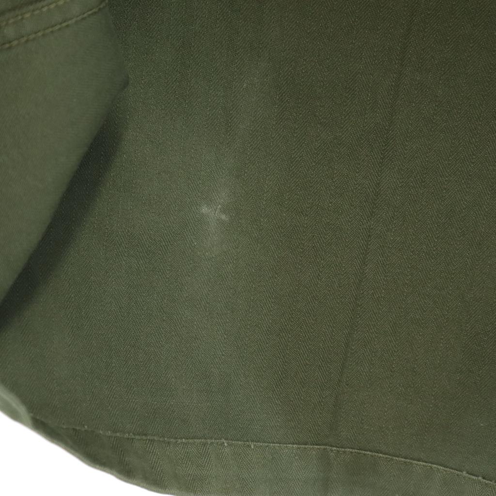 Vintage Herringbone Pattern Military Jacket Khaki Men's Used