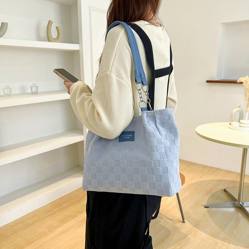 Women'S Canvas Casual Baguette Large Capacity Shoulder Tote Bag Satchel Bag
