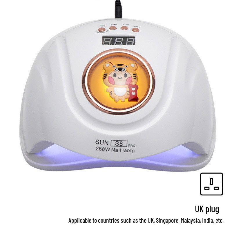 268W Dual-Hand UV/LED Nail Lamp for Fast Drying with Cartoon Design