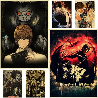 Klasyczne Anime Death Note Vintage Plakaty Obrazy do wnętrz Dekoracje ścienne Nowoczesne akcesoria do dekoracji domu Plakat Mural Art Print