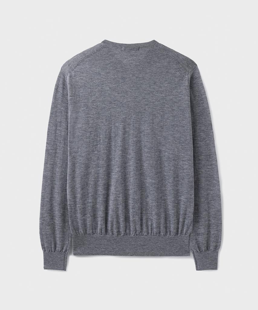 Beulaendideu [Superior] Essential Superfine V-Neck Knit [Melange Gray]