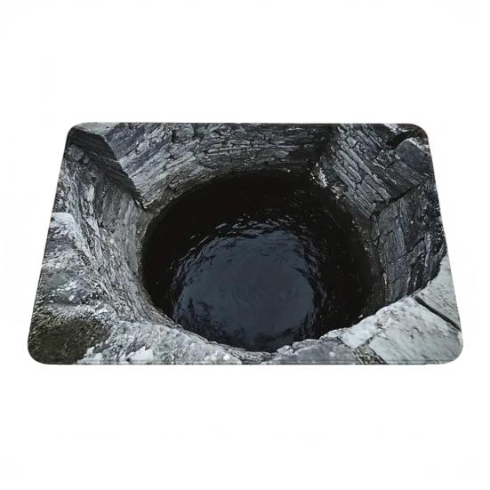 3D Depth Floor Mat Diatomaceous Earth Absorbent Bottomless Pit Bath Mat Non-Slip Optical Illusion Rug for Bathroom Bedroom Living Room Decor