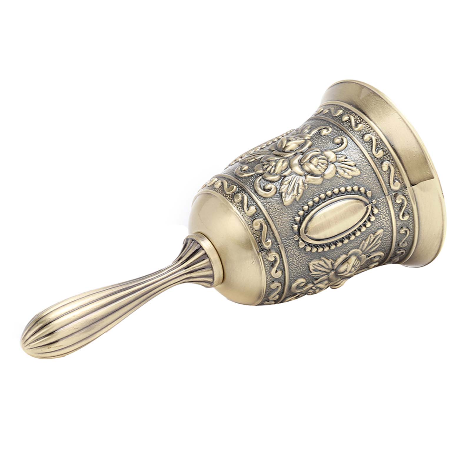 

Zinc Alloy Rose Pattern Dinner Hotel Calls Handbell Hand Bell Metal Handicraft Christmas Gifts